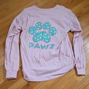 PAWZ Pink and Blue Long Sleeve Tee